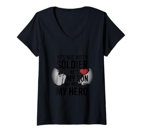 Damen 4. Juli Mein Sohn Mein Stolz Mein Held T-Shirt mit V-Ausschnitt Damen 4. Juli Mein Sohn Mein Stolz Mein Held T-Shirt mit V-Ausschnitt von 4. Juli Stolz Familie Held Mutter