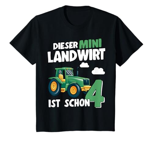 Mini Landwirt Kinder Traktor Trecker 4. Geburtstag Jungen T-Shirt von 4. Kindergeburtstag Trecker Geschenk 4 Jahre Jungs