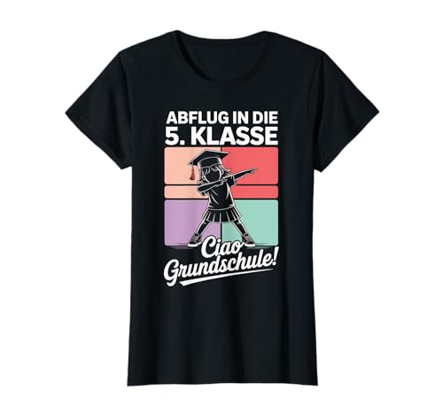 Abschied Grundschule 4. klasse Kinder Abflug in die 5.Klasse T-Shirt Abschied Grundschule 4. klasse Kinder Abflug in die 5.Klasse T-Shirt von 4. klasse Geschenke Mädchen Abschluss 4. klasse