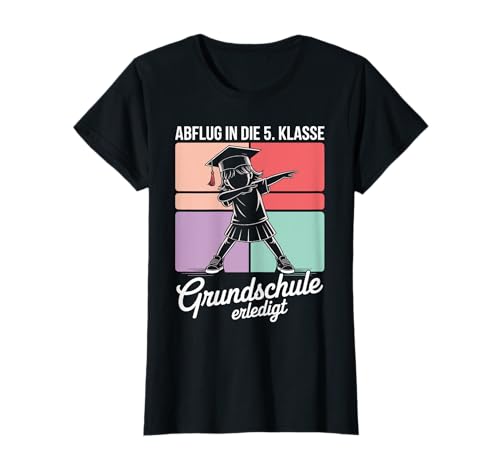 Abschied Grundschule 4. klasse Kinder Abflug in die 5.Klasse T-Shirt Abschied Grundschule 4. klasse Kinder Abflug in die 5.Klasse T-Shirt von 4. klasse Geschenke Mädchen Abschluss 4. klasse