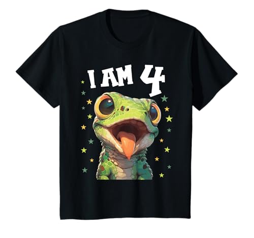 Kinder 4 Jahre alt Eidechsen Eidechse 4. Geburtstag T-Shirt von 4.Geburtstag Eidechsen Eidechse Shop