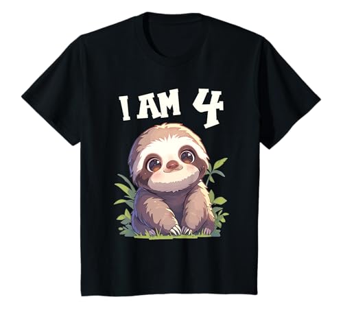 Kinder 4 Jahre alt Faultiere Faultier 4. Geburtstag T-Shirt von 4.Geburtstag Faultiere Faultier Shop
