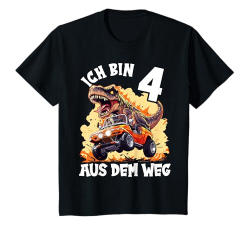 4 Jahre alt Junge Mädchen T Rex Monster Truck 4. Geburtstag T-Shirt 4 Jahre alt Junge Mädchen T Rex Monster Truck 4. Geburtstag T-Shirt von 4.Geburtstag Rainbow T Rex Monster Truck Shop