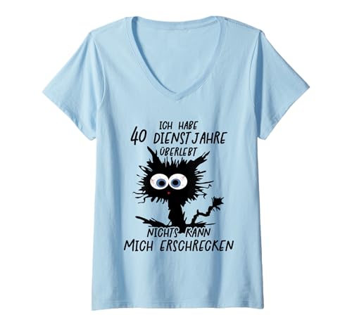 Damen Ich Habe 40 Dienstjahre Überlebt lustiges Geschenk T-Shirt mit V-Ausschnitt Damen Ich Habe 40 Dienstjahre Überlebt lustiges Geschenk T-Shirt mit V-Ausschnitt von 40 Jahre Arbeitsjubiläum Dienstjubiläum Geschenk