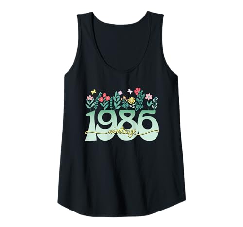 Damen Vintage 40 Jahre Jahrgang 1986 Blumen Geburtstag Frauen Tank Top Damen Vintage 40 Jahre Jahrgang 1986 Blumen Geburtstag Frauen Tank Top von 40 Jahre Frau Geburtstag Jahrgang 1986 Ideen