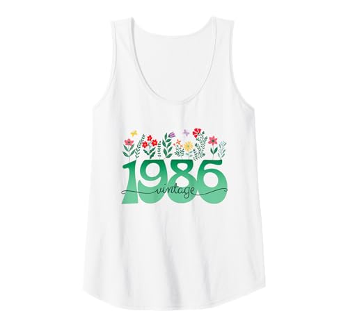 Damen Vintage 40 Jahre Jahrgang 1986 Blumen Geburtstag Frauen Tank Top Damen Vintage 40 Jahre Jahrgang 1986 Blumen Geburtstag Frauen Tank Top von 40 Jahre Frau Geburtstag Jahrgang 1986 Ideen