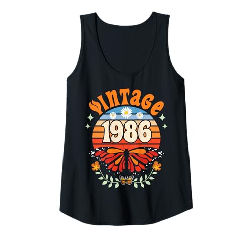 Damen Vintage 40 Jahre Jahrgang 1986 Schmetterling Geburtstag Frau Tank Top Damen Vintage 40 Jahre Jahrgang 1986 Schmetterling Geburtstag Frau Tank Top von 40 Jahre Frau Geburtstag Jahrgang 1986 Ideen