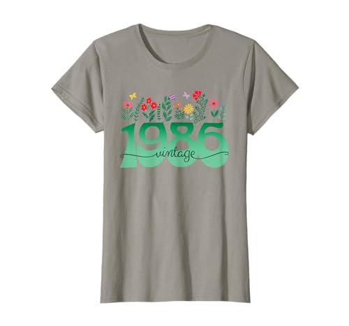Vintage 40 Jahre Jahrgang 1986 Blumen Geburtstag Frauen T-Shirt Vintage 40 Jahre Jahrgang 1986 Blumen Geburtstag Frauen T-Shirt von 40 Jahre Frau Geburtstag Jahrgang 1986 Ideen
