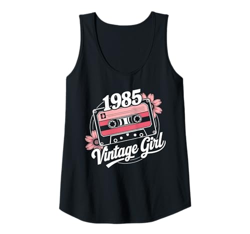 Damen 40. Geburtstag Frau 40 Jahre vintage retro 1985 Kassetten Tank Top von 40 Jahre Geburtstag Deko Geschenkidee 1985 geboren