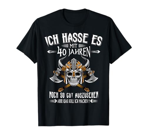 40. Geburtstag Männer Geschenk Wikinger Axt Spruch T-Shirt 40. Geburtstag Männer Geschenk Wikinger Axt Spruch T-Shirt von 40 Jahre Geschenkidee Party Deko Mann Retro lustig