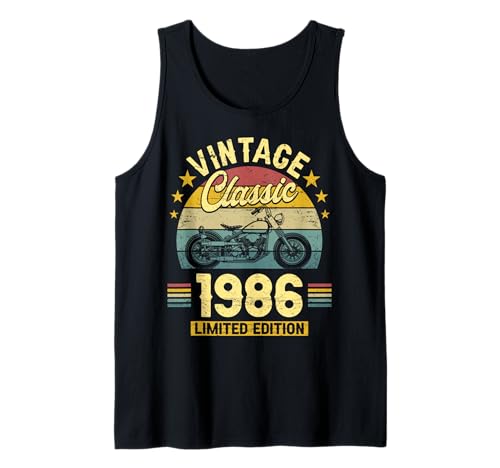 Vintage 40 Jahre Jahrgang 1986 Biker Geburtstag Männer Tank Top von 40 Jahre Mann Geburtstag Jahrgang 1986 Ideen