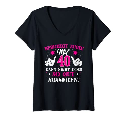 Damen Lustig Humor So Gut Aussehen 40 Jahre Geburtstag Birthday T-Shirt mit V-Ausschnitt Damen Lustig Humor So Gut Aussehen 40 Jahre Geburtstag Birthday T-Shirt mit V-Ausschnitt von 40 Jahre Shirts