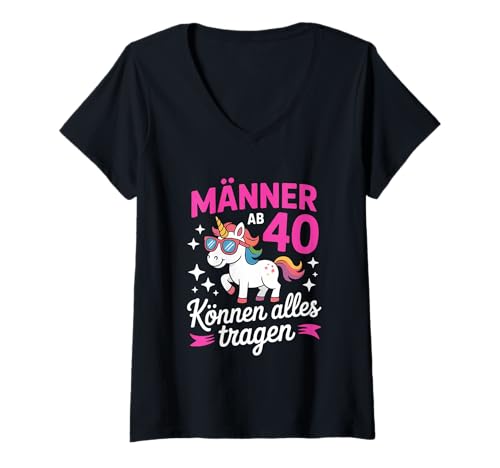 Damen Männer Ab 40 Können Alles Tragen T-Shirt mit V-Ausschnitt Damen Männer Ab 40 Können Alles Tragen T-Shirt mit V-Ausschnitt von 40. Geburtstag 40 Jahre Alt Feier