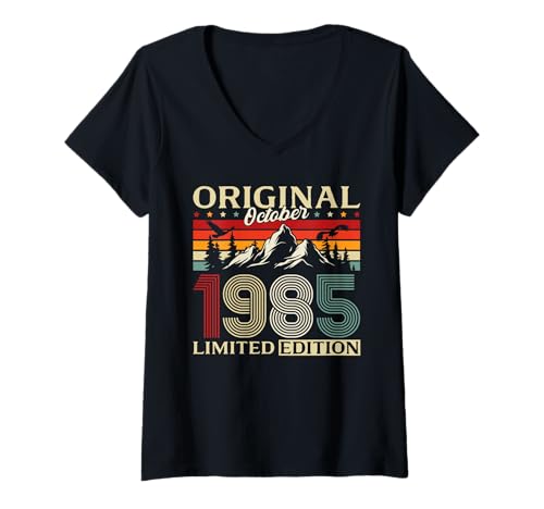 Damen 40. Geburtstag Mann Geschenk Original Oktober 1985 T-Shirt mit V-Ausschnitt Damen 40. Geburtstag Mann Geschenk Original Oktober 1985 T-Shirt mit V-Ausschnitt von 40. Geburtstag Geschenk Original Oktober 1985