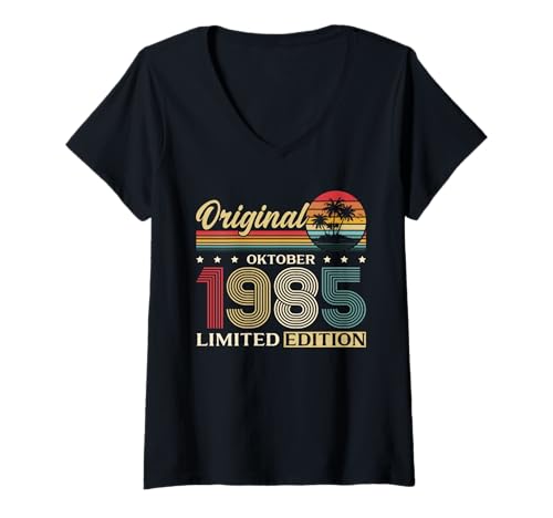 Damen 40. Geburtstag Mann Geschenk Original Oktober 1985 T-Shirt mit V-Ausschnitt Damen 40. Geburtstag Mann Geschenk Original Oktober 1985 T-Shirt mit V-Ausschnitt von 40. Geburtstag Geschenk Original Oktober 1985
