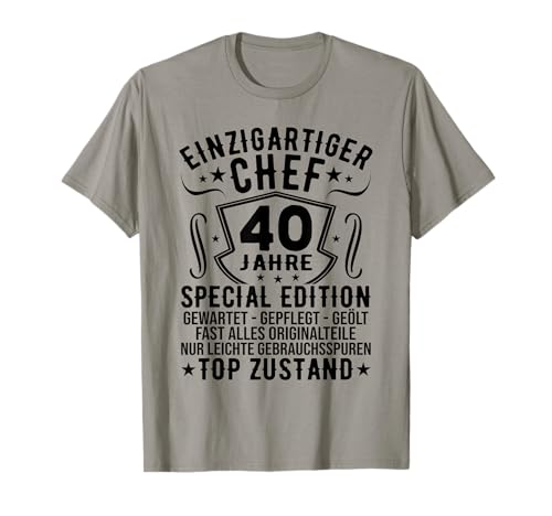 40 Geburtstag Männer Einzigartiger Chef 40er 40 Jahre Mann T-Shirt 40 Geburtstag Männer Einzigartiger Chef 40er 40 Jahre Mann T-Shirt von 40. Geburtstag Männer Chef Geschenke 40er 40 Jahre
