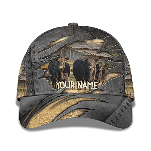 403 Damen Herren Baseballkappe Verstellbar Snapback Kappe Leicht Mode Atmungsaktiv Trucker Kappe 3D-Druck Custom Black Angus Rinder - Kuhfarm von 403