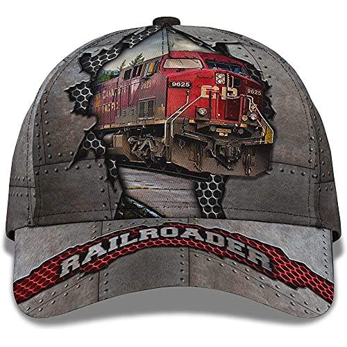 403 Damen Herren Baseballkappe Verstellbar Snapback Kappe Leicht Mode Atmungsaktiv Trucker Kappe 3D-Druck Roter Zug - Railroader von 403