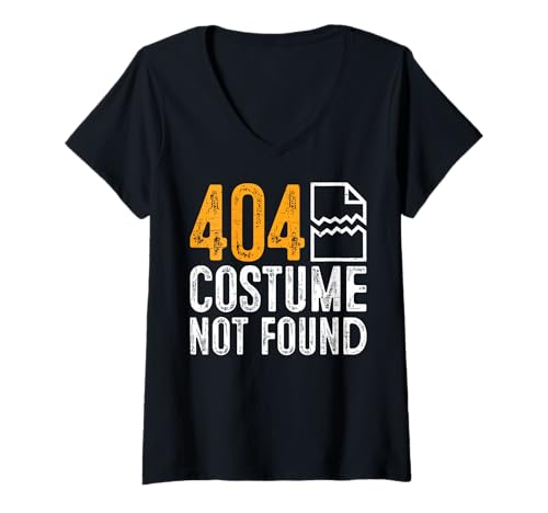 Damen 404 Kostüm nicht gefunden Tech Humor T-Shirt mit V-Ausschnitt von 404 Costume Not Found Tech Humor Tee