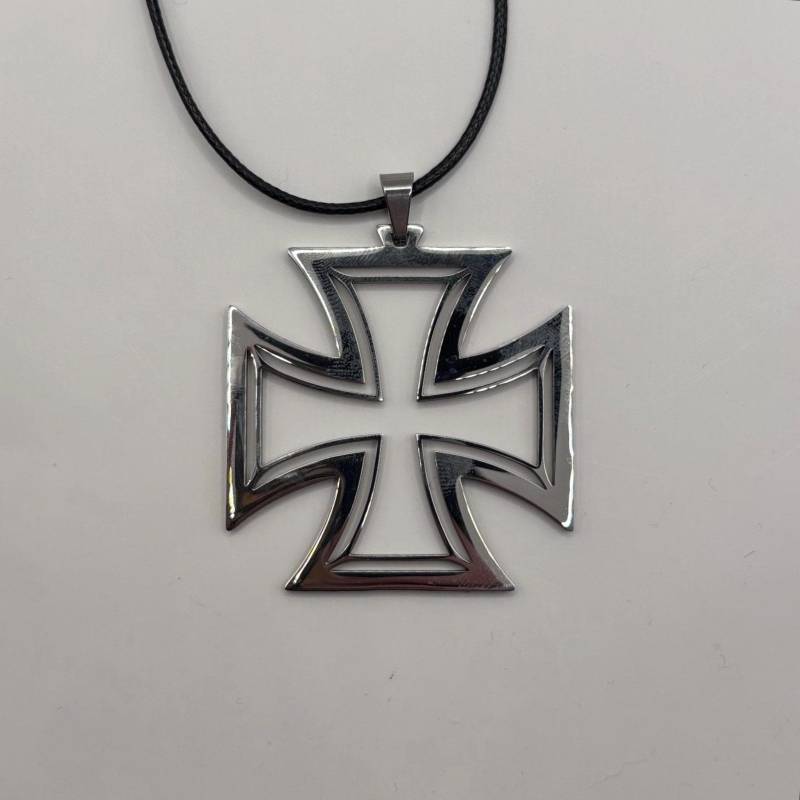 Eisernes Kreuz Kette - Edelstahl Anhänger Herren Schmuck Ritter Templer Gothic Rock Biker 5 X cm von 404patches