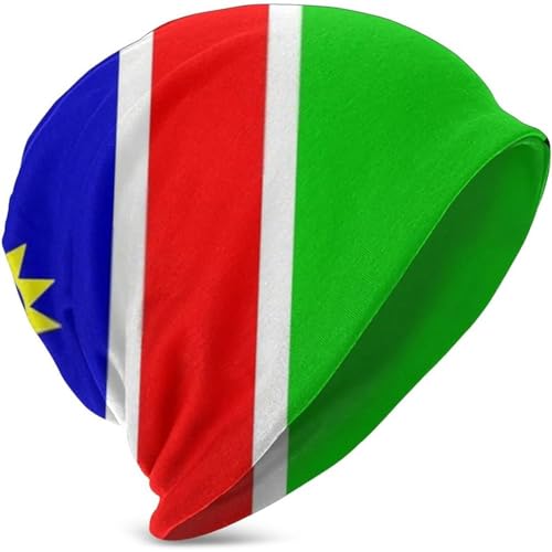 408 Beanie Namibia-Flaggendruck Schwarz, Wintermütze Leichtem Beanie Mütze Leichte Schädel Cap Für Herren Winter Damen von 408