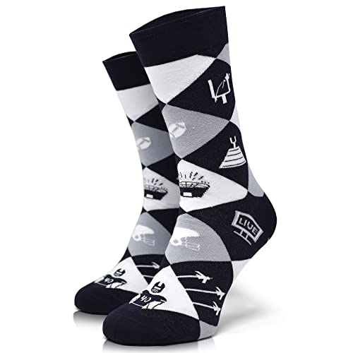 40YARDS American Football Icons Socken - Unisex für Männer, Frauen & Kinder, One Size (Einheitsgröße: 37-46) - Geschenk für Football Fans von 40YARDS