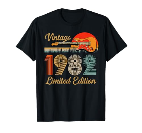 Vintage 1982 T-Shirts für Männer Frauen Gitarrenliebhaber 40 Jahre alt T-Shirt Vintage 1982 T-Shirts für Männer Frauen Gitarrenliebhaber 40 Jahre alt T-Shirt von 40th Birthday Gift Ideas For Guitar Players