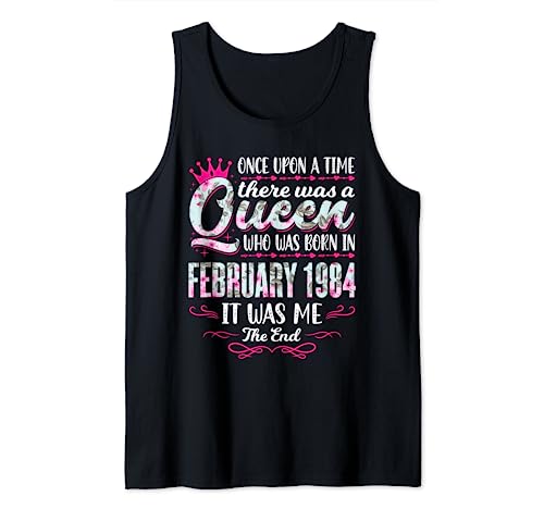 Queen Born in February 1984 - Cute Girl 40th Birthday Tank Top von 40th Girl Birthday Party Apparel