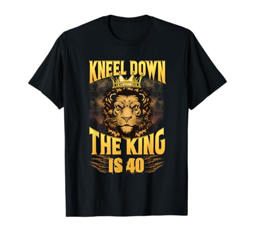 Herren 40. Geburtstag König Geschenke für 40 Jahre alten Mann T-Shirt von 40th year anniversary lion gifts