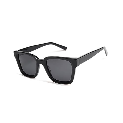 41 EYEWEAR - Polarisierte Sonnenbrille - Acetatrahmen - Damen - UVA+UVB Sonnenschutz - Polycarbonat - Beständig - Quadratische Form - Mod. GS5029, Schwarz von 41 EYEWEAR
