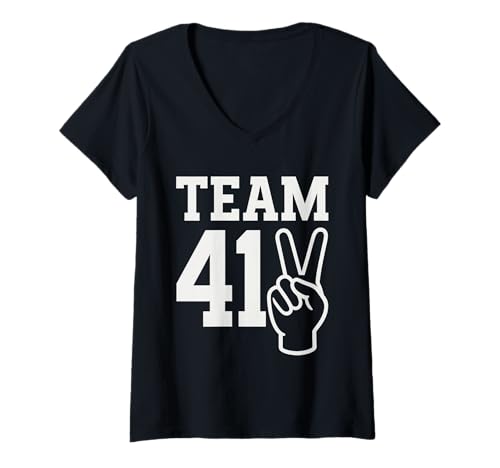 Damen Team 41 Meme Squad 67 Six Seven 6 7 Meme Design Funny 67 T-Shirt mit V-Ausschnitt von 41 Squad Meme Apparel for Men Women Kids