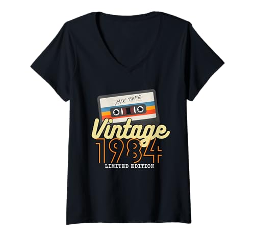 Damen 41. Geburtstag Mann Frau 41 Jahre Deko 1984 Lustig T-Shirt mit V-Ausschnitt Damen 41. Geburtstag Mann Frau 41 Jahre Deko 1984 Lustig T-Shirt mit V-Ausschnitt von 41. Geburtstag Herren Damen 41 Jahre Deko Outfit