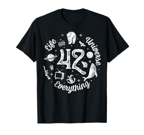 42 Is The Answer Geschenk T-Shirt Schwarz Unisex Damen Herren Humor Retro Klassisch Halbarm Crew-Ausschnitt XS S 42 Is The Answer Geschenk T-Shirt Schwarz Unisex Damen Herren Humor Retro Klassisch Halbarm Crew-Ausschnitt XS S von 42 Is The Answer Geschenk