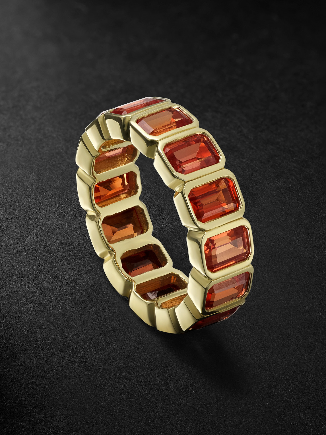 42 Suns - 14-Karat Gold Orange Sapphire Eternity Ring - Men - Orange - 53 von 42 Suns