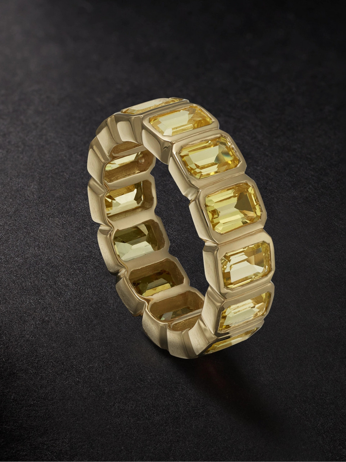 42 Suns - 14-Karat Gold Yellow Sapphire Eternity Ring - Men - Yellow - 61 von 42 Suns