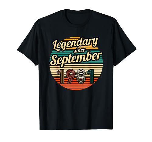 Legendär seit September 1981 42. Geburtstag Männer T-Shirt von 42 years Birthday Vintage Gifts