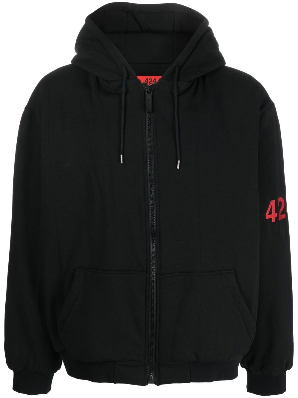 424 Kapuzenjacke mit Logo-Print - Schwarz von 424