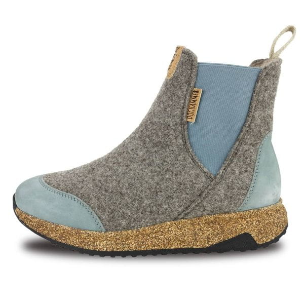 Nachhaltiger Chelsea Boot Dammen, fair produzierter Schafwoll Chelsea Boot, Blau-grauer Chelsea Boot Damen "EU 38.5 /  UK 5.5" von 4251414208889