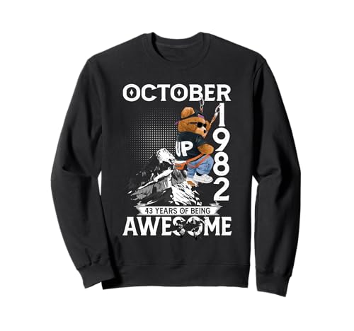 43rd Birthday The Bear Legends October 1982 43 Years Old Men Sweatshirt von 43 Years Old Awesome Cool Bear Since October 1982