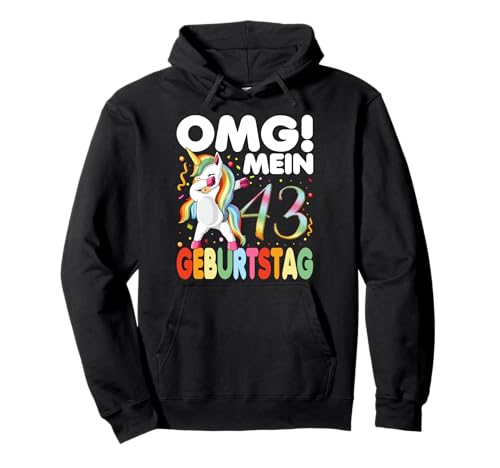 43. Geburtstag Mädchen 43-Jahre 43 Jahre Einhorn Geschenk Pullover Hoodie 43. Geburtstag Mädchen 43-Jahre 43 Jahre Einhorn Geschenk Pullover Hoodie von 43. Geburtstagsfeier-Outfit