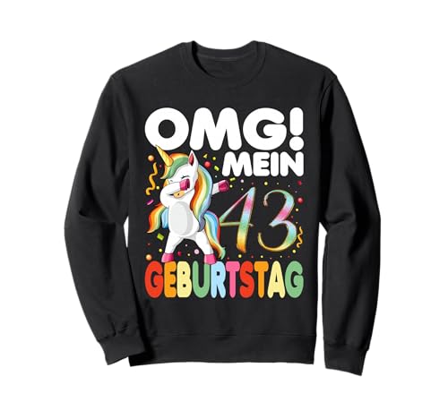 43. Geburtstag Mädchen 43-Jahre 43 Jahre Einhorn Geschenk Sweatshirt 43. Geburtstag Mädchen 43-Jahre 43 Jahre Einhorn Geschenk Sweatshirt von 43. Geburtstagsfeier-Outfit