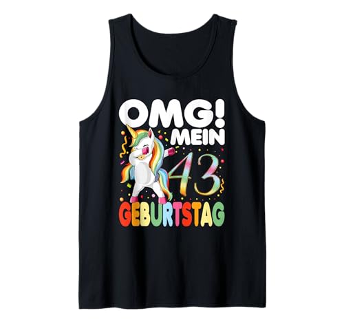 43. Geburtstag Mädchen 43-Jahre 43 Jahre Einhorn Geschenk Tank Top 43. Geburtstag Mädchen 43-Jahre 43 Jahre Einhorn Geschenk Tank Top von 43. Geburtstagsfeier-Outfit