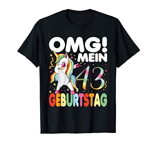 43. Geburtstag Mädchen 43-jahre 43 Jahre Einhorn Geschenk T-Shirt 43. Geburtstag Mädchen 43-jahre 43 Jahre Einhorn Geschenk T-Shirt von 43. Geburtstagsfeier-Outfit