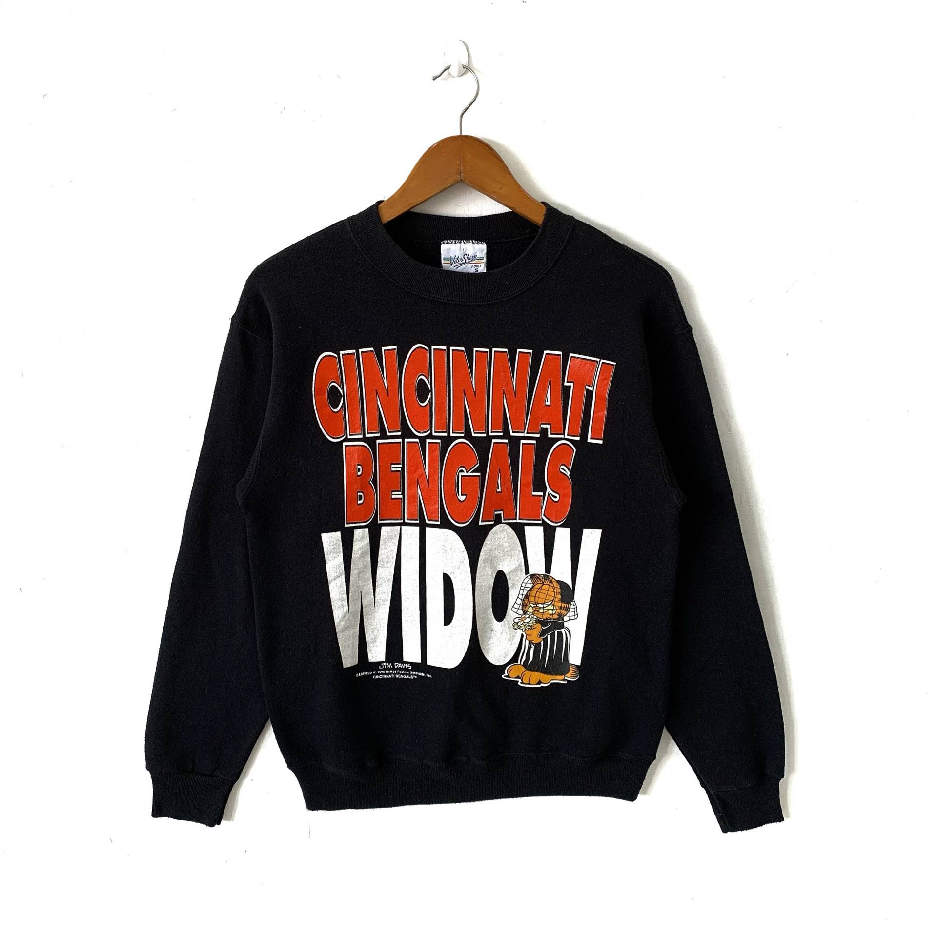 Jahrgang Cincinnati Bengals Witwe Jim Davis Garfield Crewneck Pullover Sweatshirt Sanft Verwendet Größe S von 43VintageArt