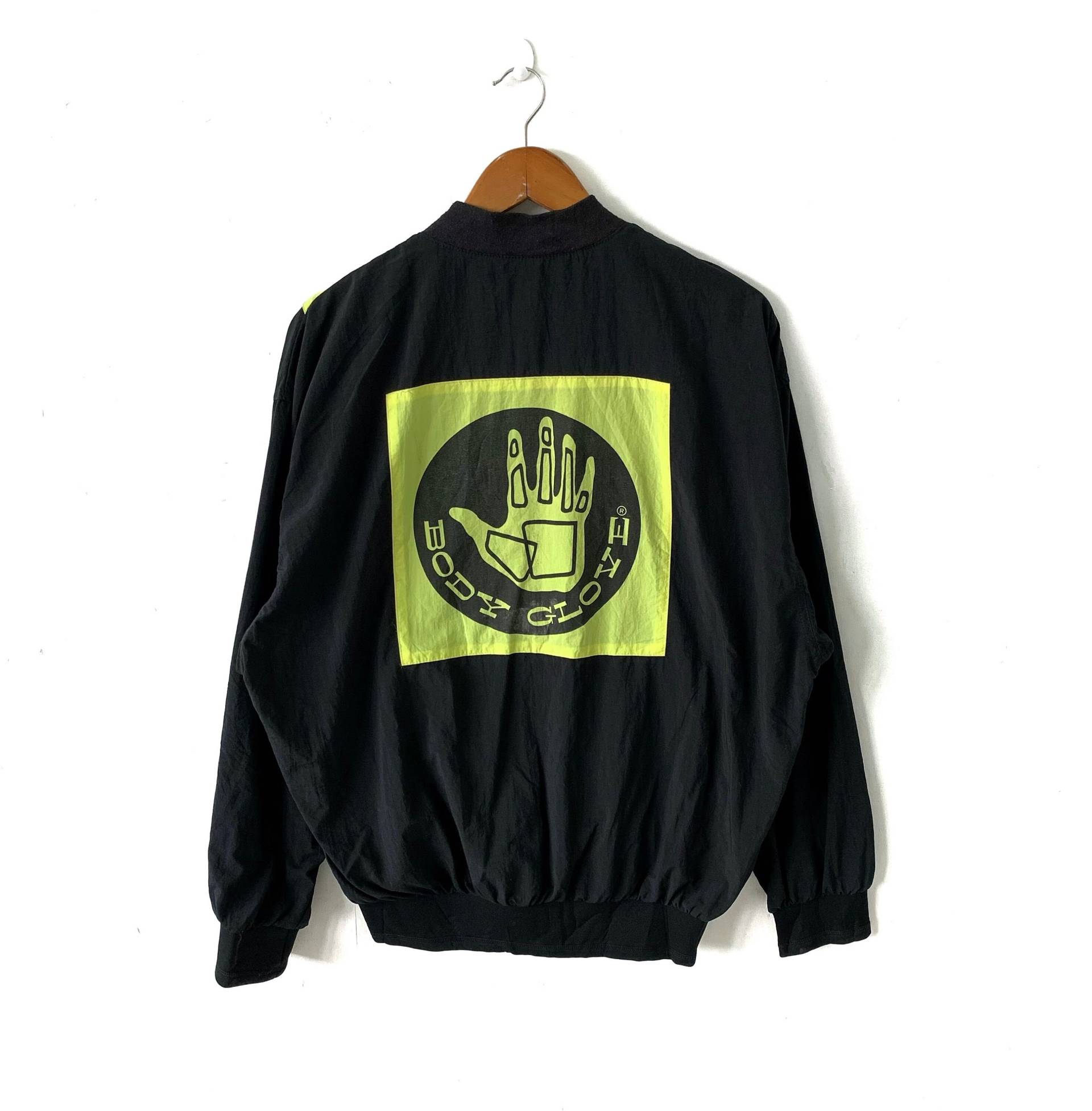 Vintage 90Er Jahre Körperhandschuh Leicht Gewicht Jacke Schwarz Größe M von 43VintageArt