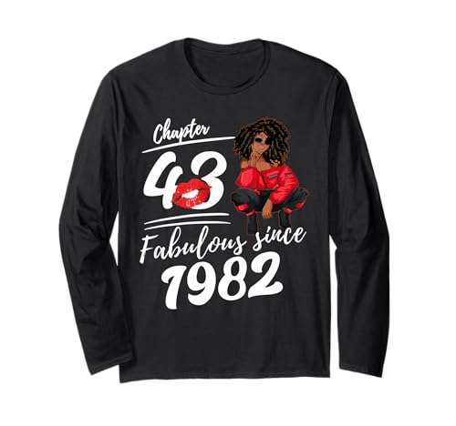 Kapitel 43 Fabelhafte Königin für Frauen zum 43. Geburtstag seit 1982 Langarmshirt von 43rd Birthday Shirts For Women Fabulous