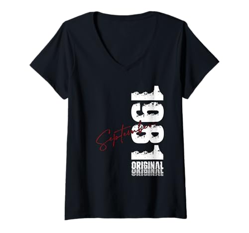 Damen 44. Geburtstag Mann Geschenk Original September 1981 T-Shirt mit V-Ausschnitt Damen 44. Geburtstag Mann Geschenk Original September 1981 T-Shirt mit V-Ausschnitt von 44. Geburtstag Geschenk Original September 1981