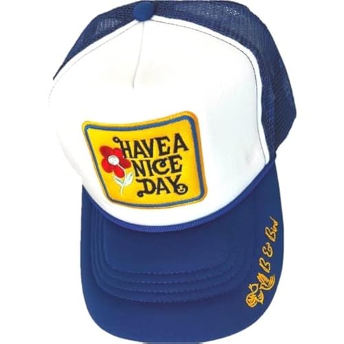 "Have A Nice Day" Premium bestickte Snapback verstellbare Truckermütze mit B & Bird Logo, königsblau von 44