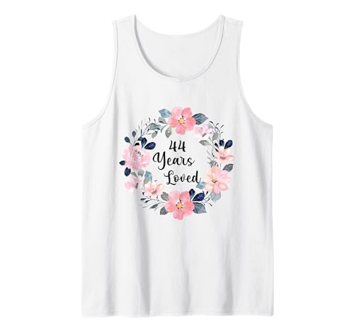 44 Years Loved 44th Birthday Floral 44 Year Old Men Women Tank Top 44 Years Loved 44th Birthday Floral 44 Year Old Men Women Tank Top von 44th Birthday 44 Years Old Gifts for Mom Grandma
