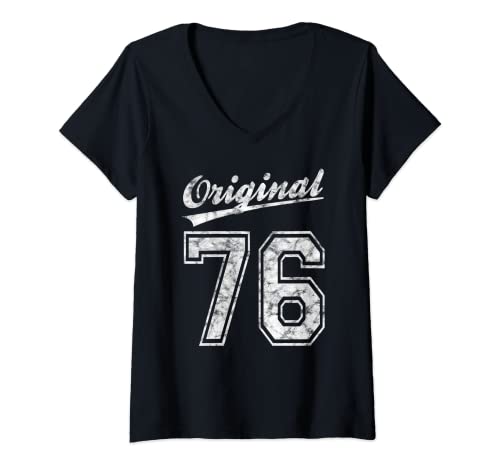 Damen 1976 Geburtstag 47 Jahre Original 76 Jahrgang 1976 Geschenk T-Shirt mit V-Ausschnitt Damen 1976 Geburtstag 47 Jahre Original 76 Jahrgang 1976 Geschenk T-Shirt mit V-Ausschnitt von 47 Geburtstag 1976 Geburtstags-Geschenk Deko